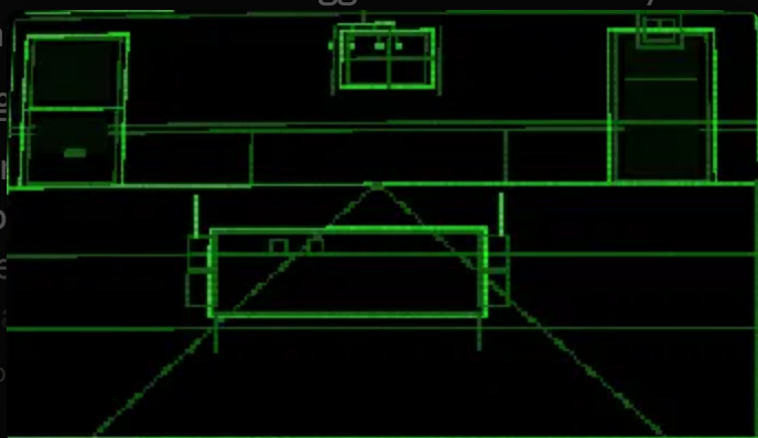 The original flat dining room render, before any changes
