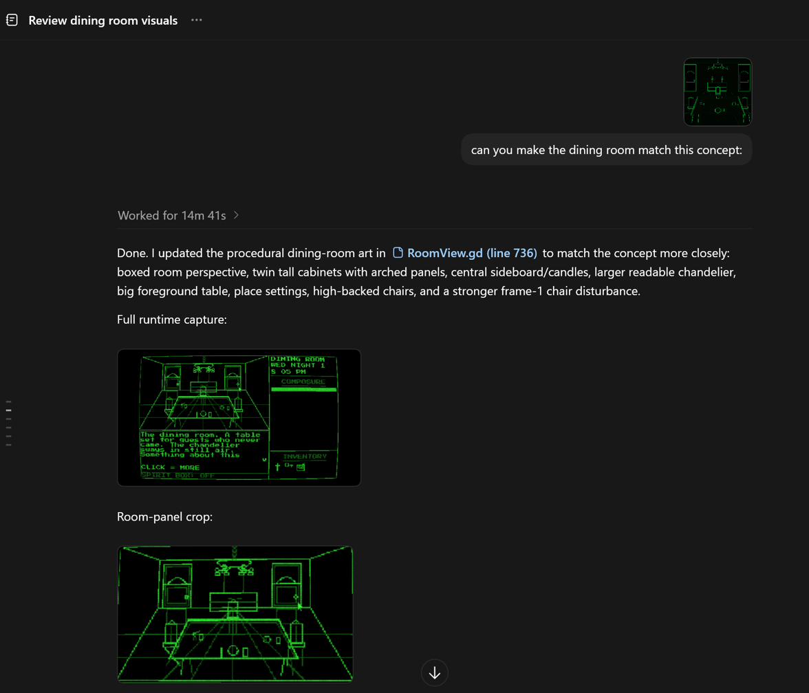 Claude's concept image pasted into Codex with the instruction to match it