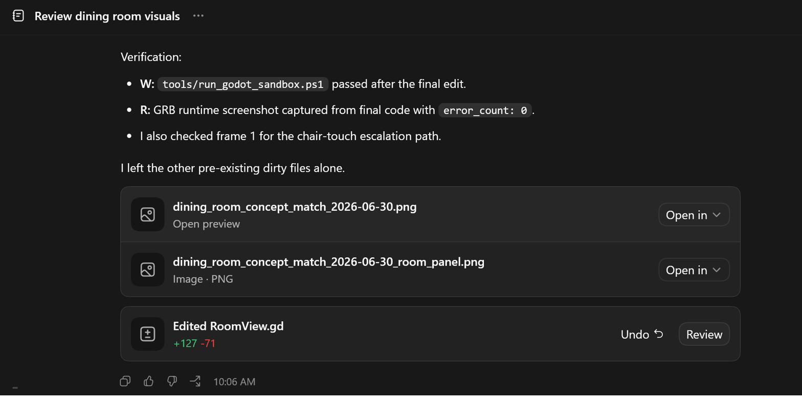 First implementation pass, verified clean through GRB with zero runtime errors