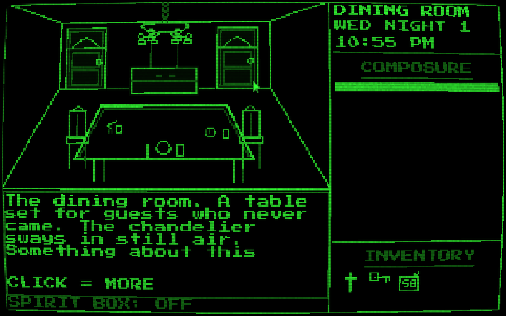 The finished dining room scene, captured live in-game with full UI
